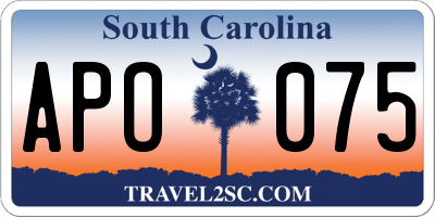 SC license plate APO075
