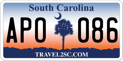 SC license plate APO086