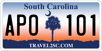 SC license plate APO101