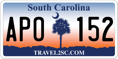 SC license plate APO152