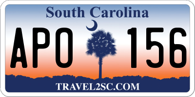 SC license plate APO156