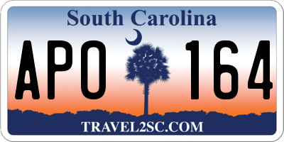 SC license plate APO164