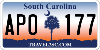 SC license plate APO177