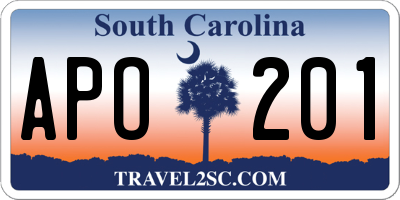 SC license plate APO201