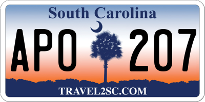 SC license plate APO207