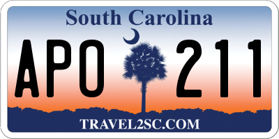 SC license plate APO211