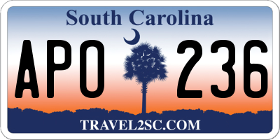 SC license plate APO236
