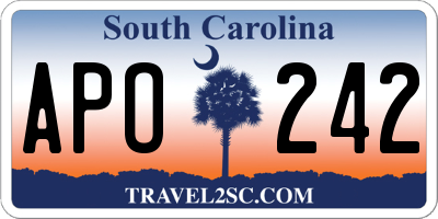 SC license plate APO242