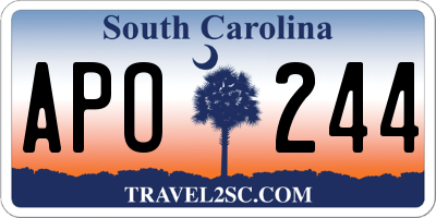 SC license plate APO244