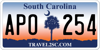 SC license plate APO254