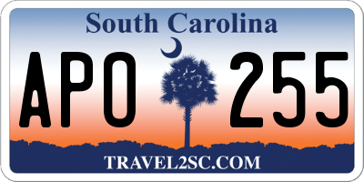 SC license plate APO255