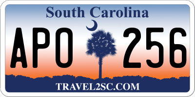 SC license plate APO256