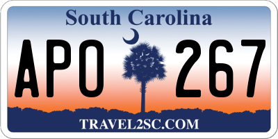 SC license plate APO267