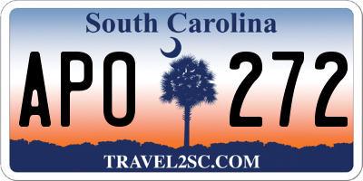 SC license plate APO272