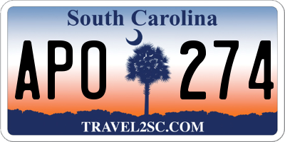SC license plate APO274