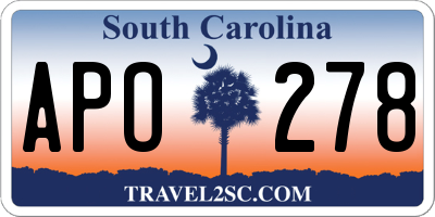 SC license plate APO278