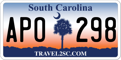 SC license plate APO298