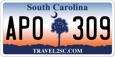 SC license plate APO309