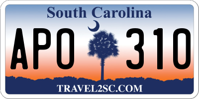 SC license plate APO310