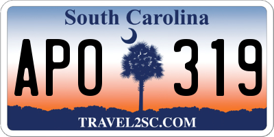 SC license plate APO319
