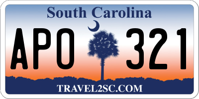 SC license plate APO321