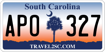 SC license plate APO327