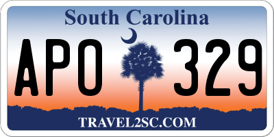 SC license plate APO329