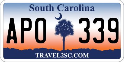 SC license plate APO339