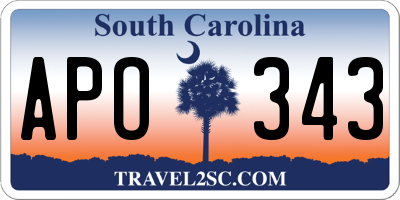 SC license plate APO343