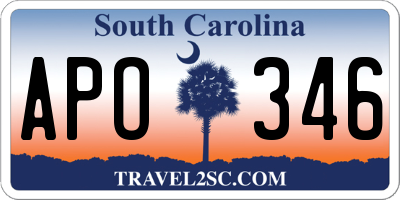 SC license plate APO346