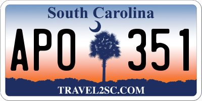 SC license plate APO351