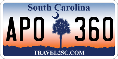 SC license plate APO360