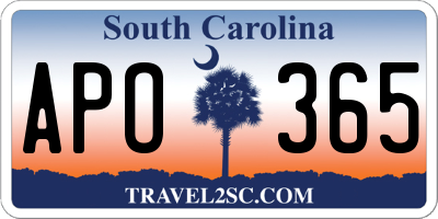 SC license plate APO365