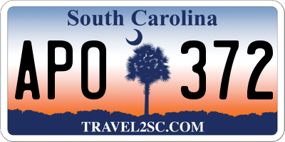 SC license plate APO372