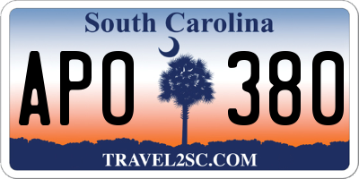 SC license plate APO380