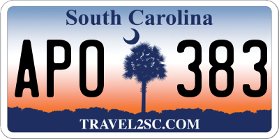 SC license plate APO383