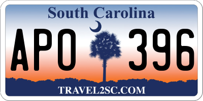 SC license plate APO396