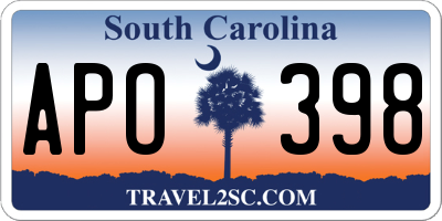 SC license plate APO398