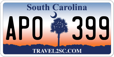 SC license plate APO399