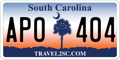 SC license plate APO404