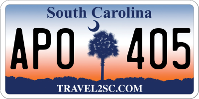 SC license plate APO405