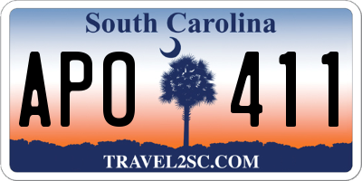 SC license plate APO411