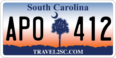 SC license plate APO412