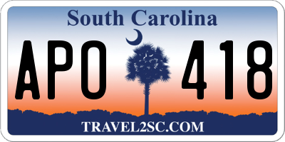 SC license plate APO418