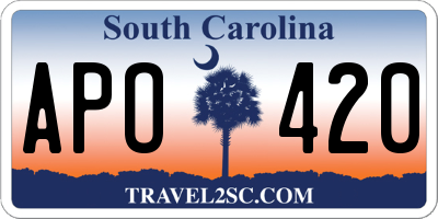 SC license plate APO420