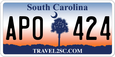 SC license plate APO424