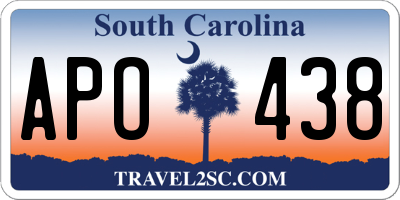 SC license plate APO438