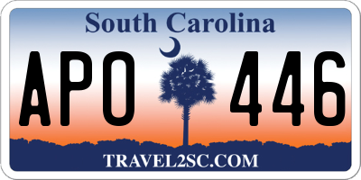 SC license plate APO446