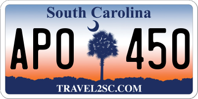 SC license plate APO450