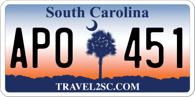 SC license plate APO451